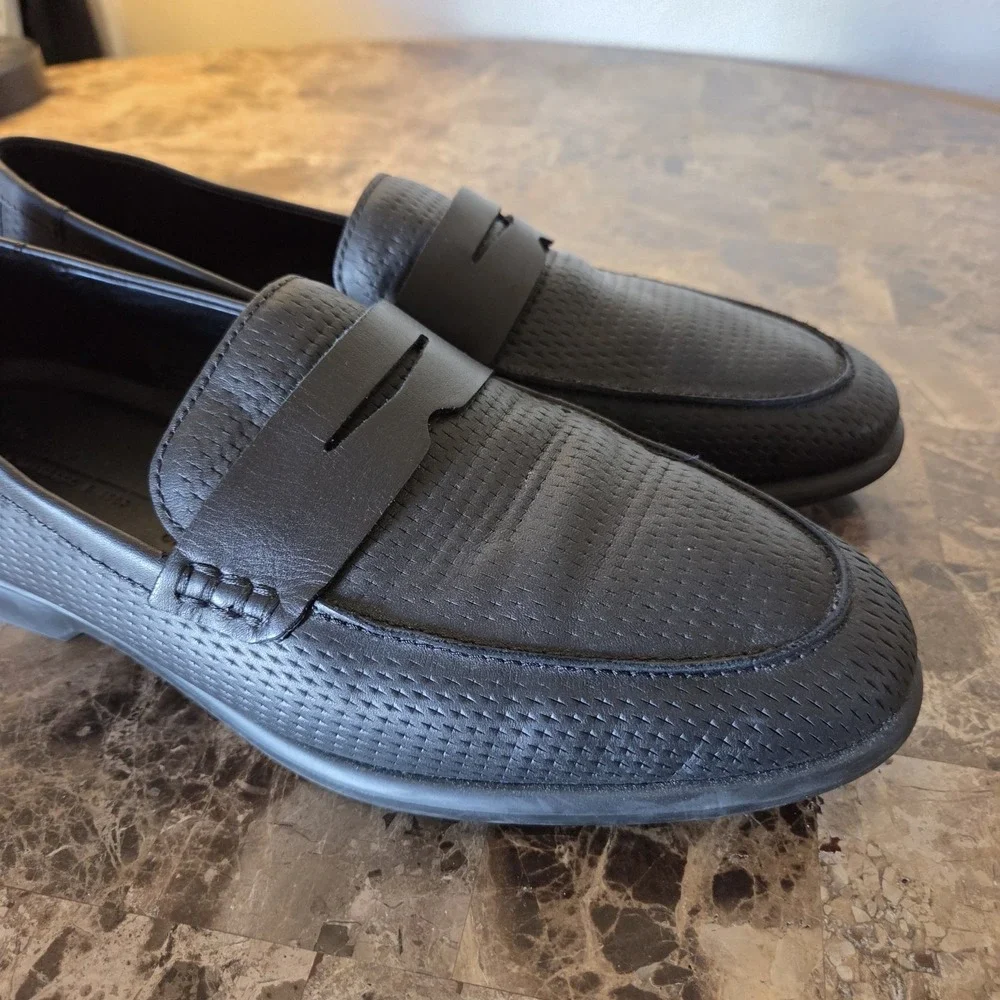 Ecco sz 45 men's Tray Tech light penny loafer black‎ casual career comfort